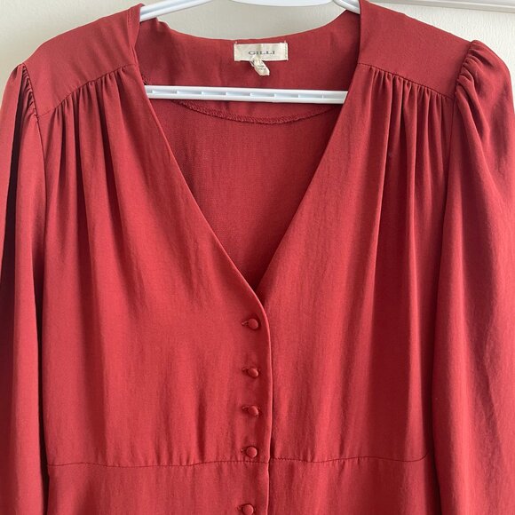 Gilli Burgundy, Button-Up Dress - Picture 3 of 4